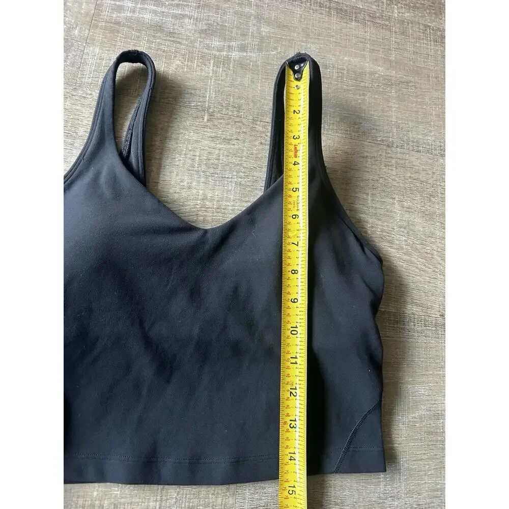 Lululemon Align Tank Top Womens 6 Black Built In Bra Yoga Crop Removable Pads